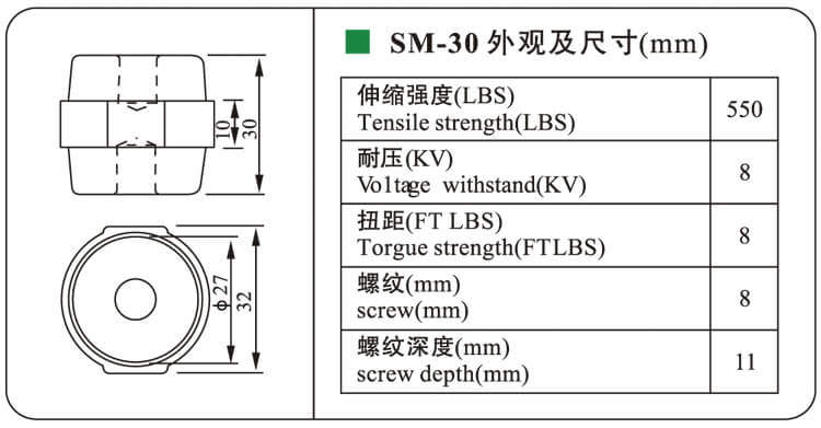 Support de barre omnibus en plastique BMC Chine Fabricant SM30 Isolateur de barre omnibus avec vis