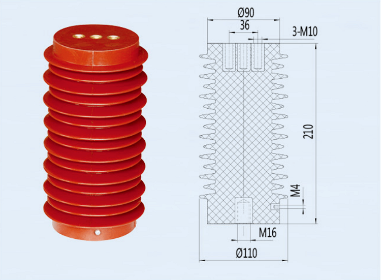 CG5 - Transductor de poste 24Q / 110X210 con resina epoxi para alto voltaje