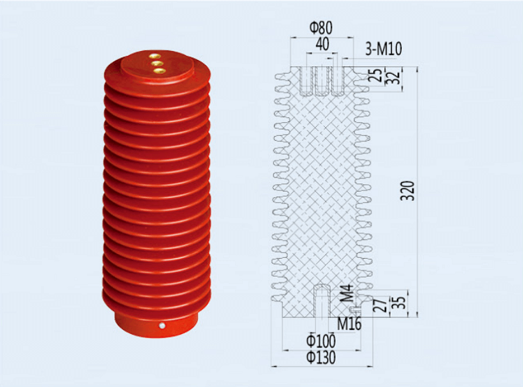 Isolateur de poteau de support de barre omnibus en résine époxy de haute qualité pour l'intérieur DUWAI 35KV pour armoire de distribution