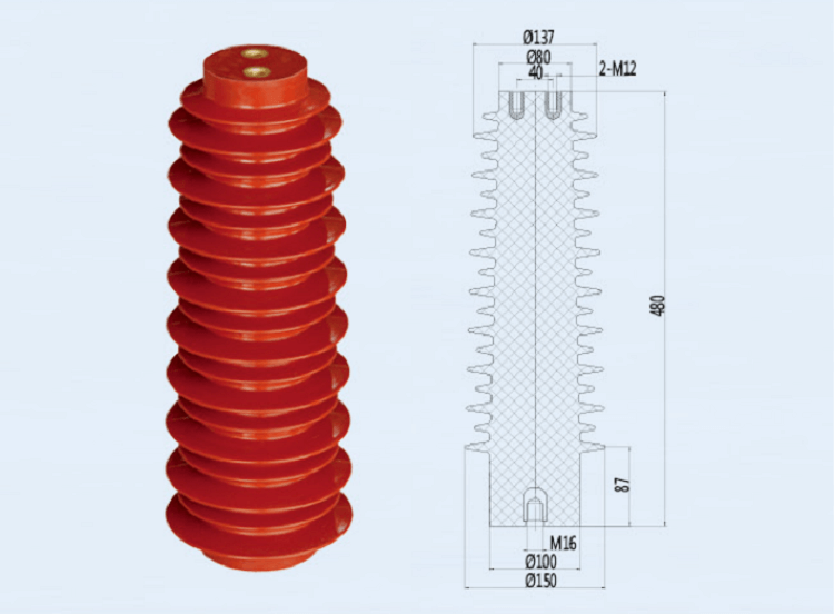 Isolateur/capteur de poteau de barre omnibus en résine époxy haute tension d'intérieur DUWAI 35KV