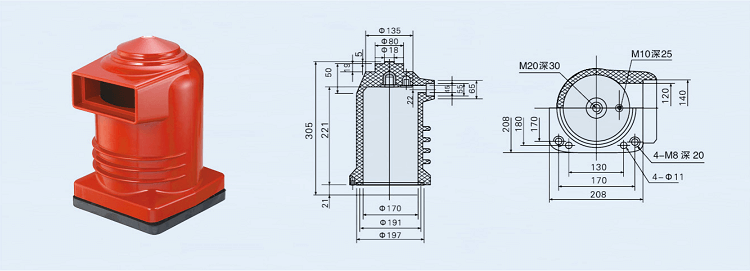 Изолятор фарфоровой втулки трубки трансформатора высокого напряжения