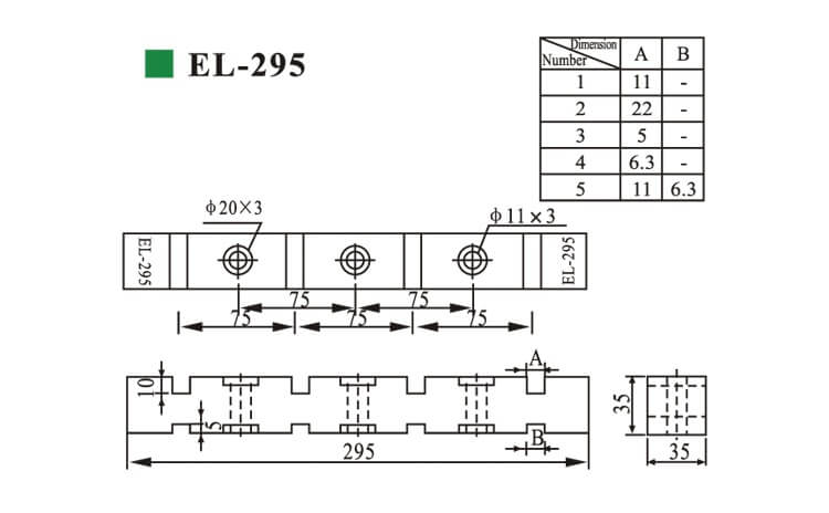 Entretoise de support de barre omnibus de pince de jeu de barres série EL-295 de DOWE