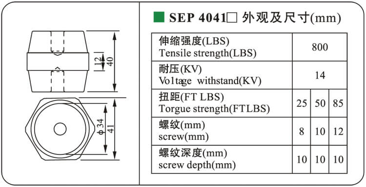 Isolateurs de barres omnibus d'usine d'isolateurs Isolateur basse tension en résine époxy SEP4041 Isolateurs hexagonaux