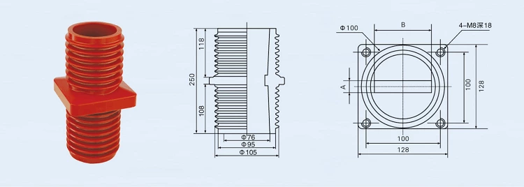 YUEQING DUWAI 10KV Epoxy Resin High Voltage Used In Cabinet Bushing Insulator