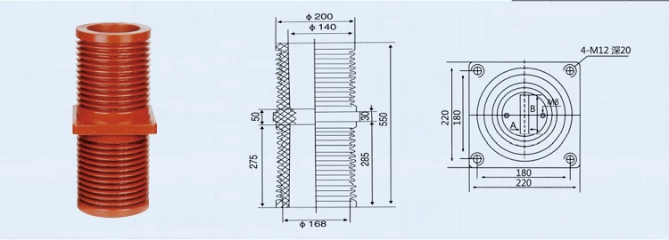 YUEQING DOWE Superior Quality 35kv Epoxy Resin Busbar Through Insulator Bushing