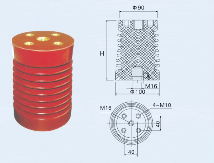 Busbar Electrical Insulator 10kv Suspension Composite Epoxy Resin Insulator for High Voltage Cabinet