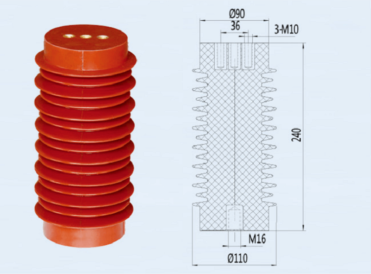 Isolateur de poteau de support de barre omnibus en résine époxy d'intérieur de haute qualité DOWE 24KV pour armoire de distribution