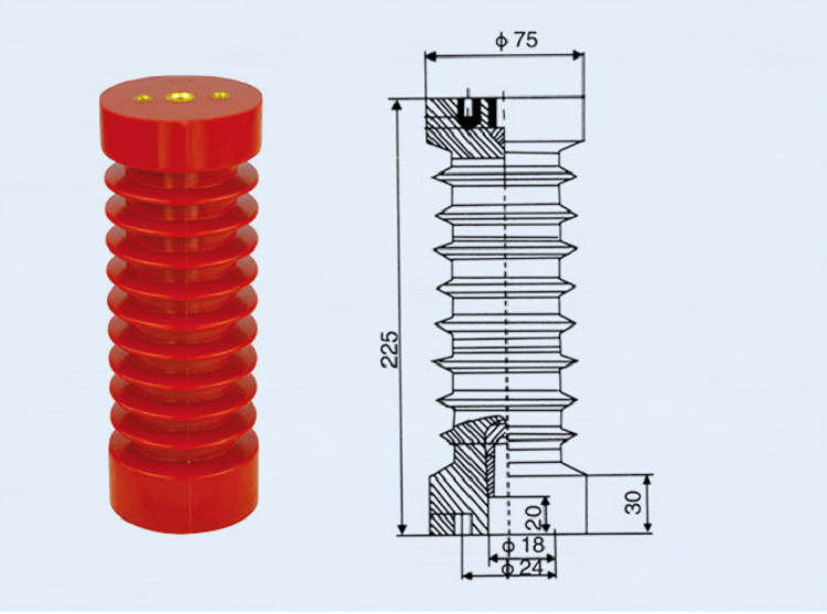 Isolateurs d'intérieur de barre omnibus de résine époxyde d'isolateur à haute tension d'isolateur d'intérieur de DOWE 24KV pour le coffret
