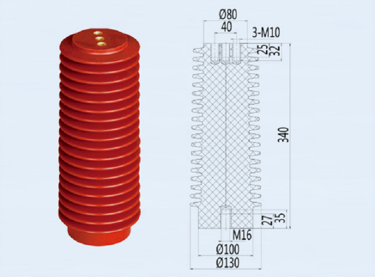 Aislador de soporte de alto voltaje DOWE 40.5KV Aislador de barra colectora de resina epoxi para gabinete