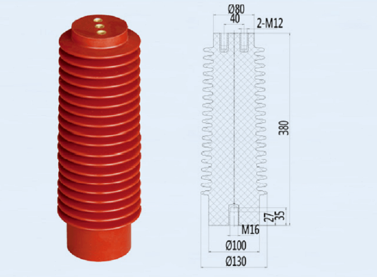 Aislador de poste de buje de soporte de alto voltaje DOWE 40.5KV Aislador de resina epoxi para conmutador