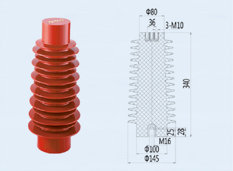 Isolateur de résine époxyde d'isolateur de poteau de prix d'isolateur à haute tension de DOWE 40.5KV pour la nouvelle énergie