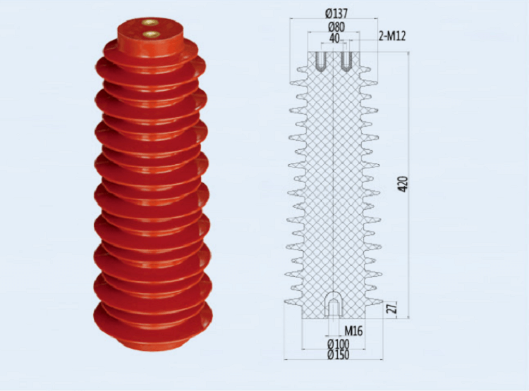 Aislador del separador de la barra de distribución de alto voltaje 40.5KV para el tablero de distribución