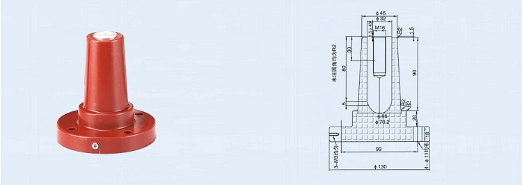 Unilateral Casing 630A High Voltage European Cable Single-Side Bushing