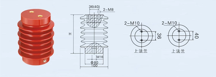 DOWE CG5-10Q/100-140 indoor high voltage epoxy resin capacitive divider insulator 2 holes indicator sensor