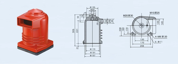 DOWE Contact Box High Voltage 10kV Epoxy Resin Contact Box CH3-10Q/208 1600-2000A Insulator