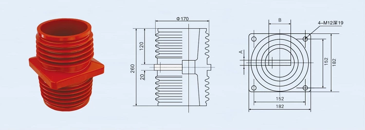 DOWE hot sell high voltage 10kv electrical insulator bushing TG1-10Q/210 for switch cabinet switchgear