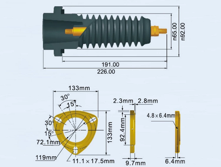 DOWE American Cable Accessories Series 15KV/24KV 200A JCTGZ-15KV/200A Extension Casing Holder