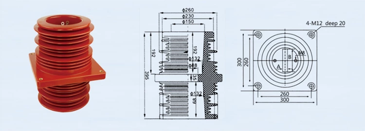 DOWE Bushing Epoxy Resin Insulator High Voltage Support Bushing Casting Insulation Bushing For Cabinet