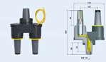 DOWE American Cable Accessories Series 15KV/24KV 200A  STT-15KV/200A Double-Pass Bushing Joint