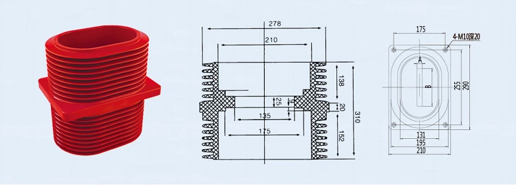 DOWE BMC/DMC Material Insulating Epoxy Resin Transformer Bushing Tube Insulator For 24KV Switch Gear Through Wall Bushing