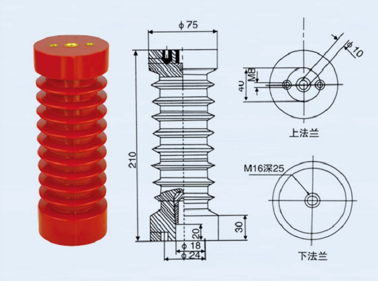 DOWE 24kv Heat Insulation Material Epoxy Resin Electrical Post  Standoff Busbar Insulator For High Voltage Switch Gear