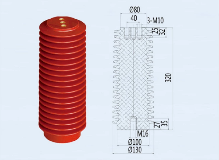 DOWE 35KV High Voltage Epoxy Resin Copper Busbar Insulators Composite Insulator For High Voltage Switch Gear