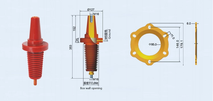 DUWAI American Cable Accessories Series 24KV 250A TGZ-24KV/250A Casing Seat for transformer