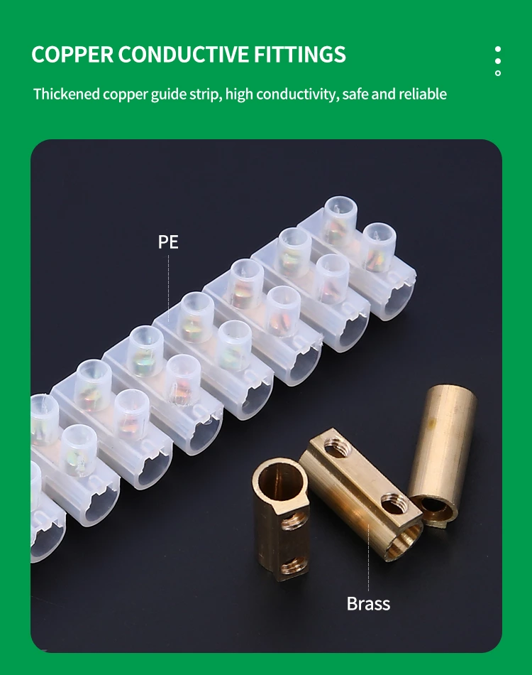 Nylon Plastic X3 PVC Screw Terminal Block Strips PA66 Terminal block 10A / 450V Wire Connector