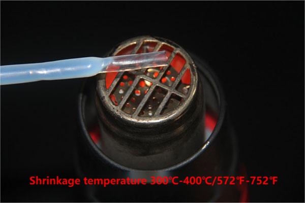 ¿Cuál es la temperatura de contracción de varios tipos de tubos termorretráctiles?