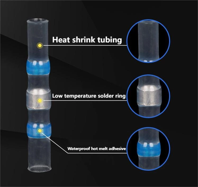 Waterproof pressure-free heat shrinkable solder joint